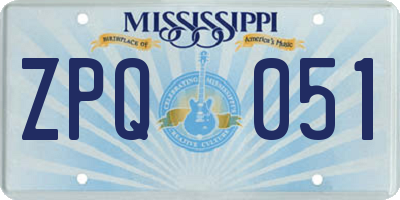 MS license plate ZPQ051