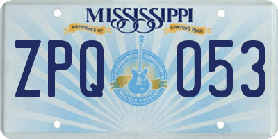 MS license plate ZPQ053