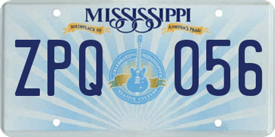 MS license plate ZPQ056