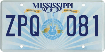 MS license plate ZPQ081