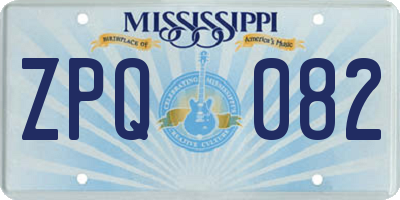 MS license plate ZPQ082