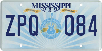 MS license plate ZPQ084
