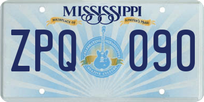 MS license plate ZPQ090