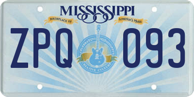 MS license plate ZPQ093