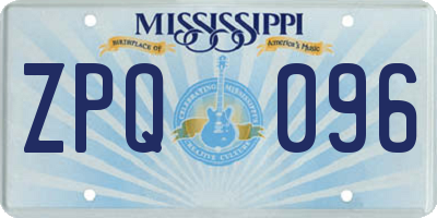 MS license plate ZPQ096