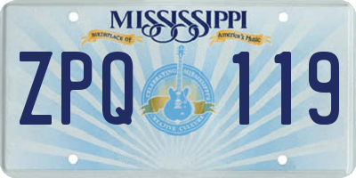 MS license plate ZPQ119