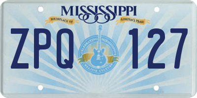 MS license plate ZPQ127