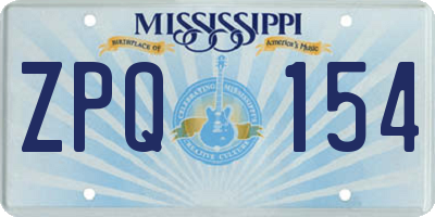 MS license plate ZPQ154