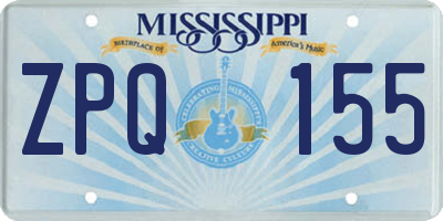 MS license plate ZPQ155