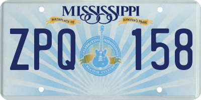 MS license plate ZPQ158
