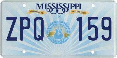 MS license plate ZPQ159