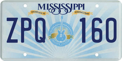 MS license plate ZPQ160