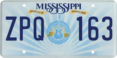 MS license plate ZPQ163