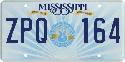 MS license plate ZPQ164