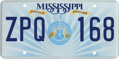 MS license plate ZPQ168