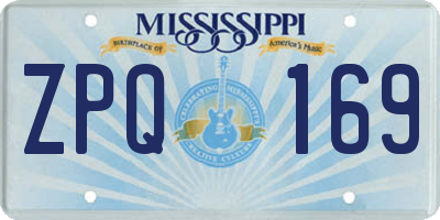 MS license plate ZPQ169