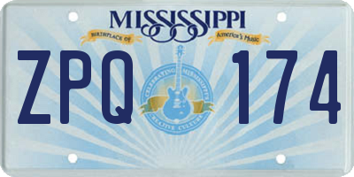 MS license plate ZPQ174