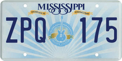 MS license plate ZPQ175