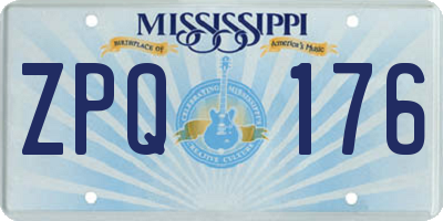 MS license plate ZPQ176