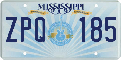 MS license plate ZPQ185