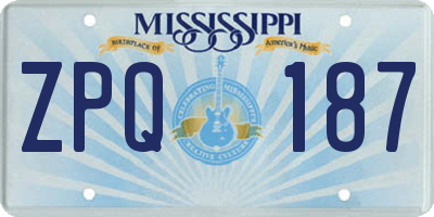 MS license plate ZPQ187