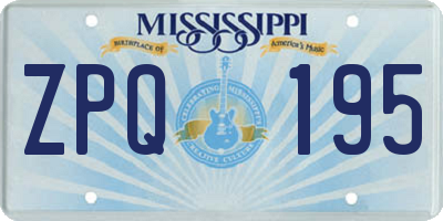 MS license plate ZPQ195