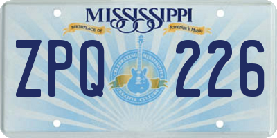 MS license plate ZPQ226