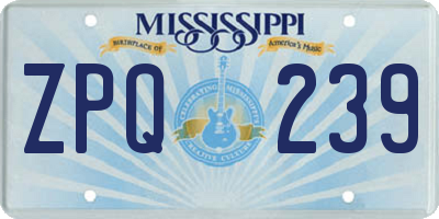 MS license plate ZPQ239