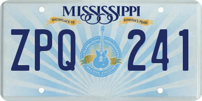 MS license plate ZPQ241