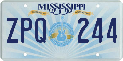 MS license plate ZPQ244
