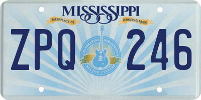 MS license plate ZPQ246