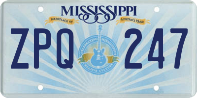 MS license plate ZPQ247