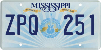 MS license plate ZPQ251