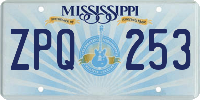 MS license plate ZPQ253