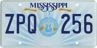 MS license plate ZPQ256