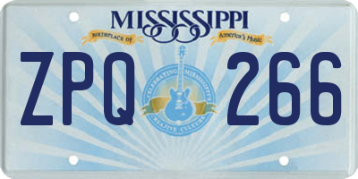 MS license plate ZPQ266