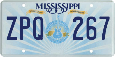 MS license plate ZPQ267
