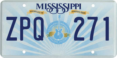 MS license plate ZPQ271