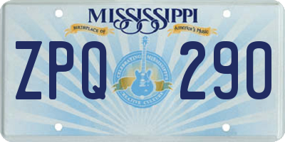 MS license plate ZPQ290
