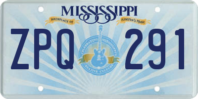 MS license plate ZPQ291