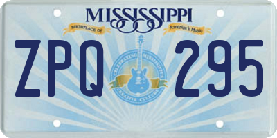 MS license plate ZPQ295