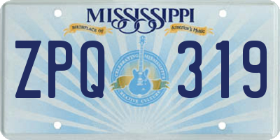 MS license plate ZPQ319