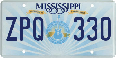 MS license plate ZPQ330