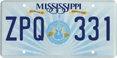 MS license plate ZPQ331