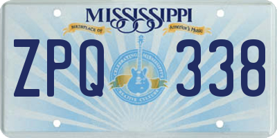 MS license plate ZPQ338