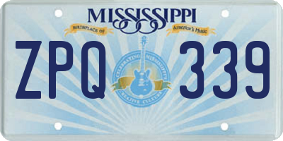 MS license plate ZPQ339