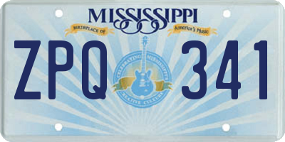 MS license plate ZPQ341