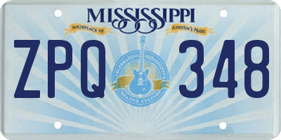 MS license plate ZPQ348