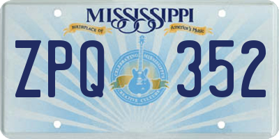MS license plate ZPQ352