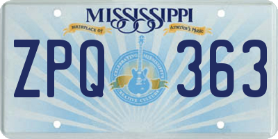MS license plate ZPQ363